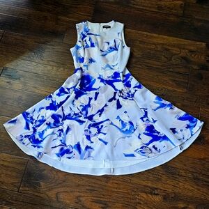 DKNY Blue Floral Cocktail Dress Size 2